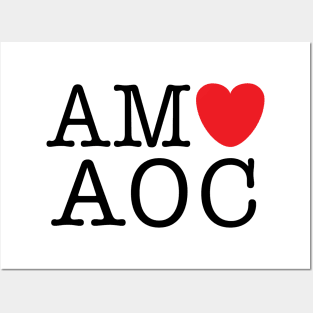 AMO AOC (I Love Alexandria Ocasio-Cortez) with heart Posters and Art